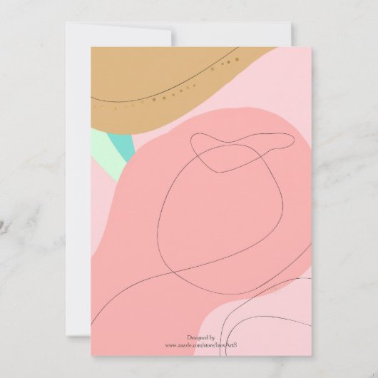 Minimale lijnen Creatief Abstract roze ontwerp Kaart (Achterkant)