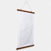 Minimale lijnen en stippen hangend wandkleed (Gebogen)