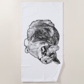 Minimale lijnen met Sneeuwvlek Strandlaken (Voorkant)