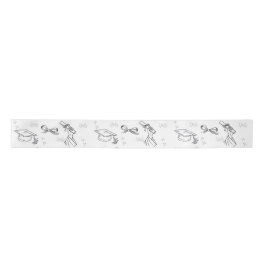 Minimale lijnkunst afstudeer verpakkings papier satijnen lint