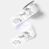 Minimale lijnkunst afstudeer verpakkings papier satijnen lint (Achterkant)