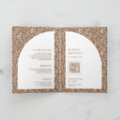 Minimale lijnkunst blad boog beige bruiloft (Binnen)