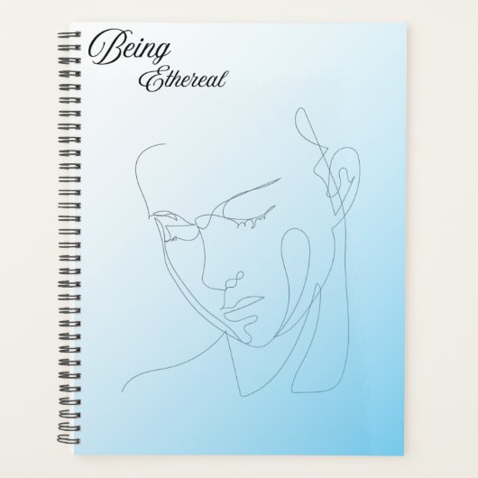 Minimale Lijnkunst Gezicht Planner (Voorkant)