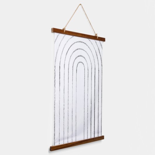 Minimale lijnkunst hangend wandkleed (Gebogen)