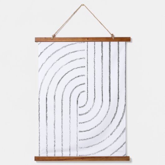 Minimale lijnkunst hangend wandkleed (Voorkant 2)