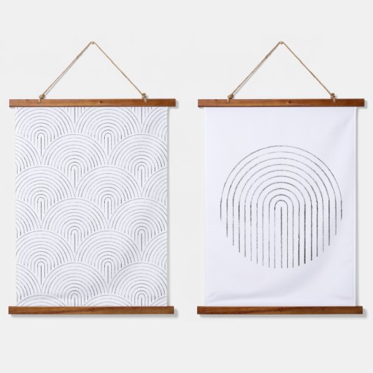 Minimale lijnkunst hangend wandkleed (Dubbel)