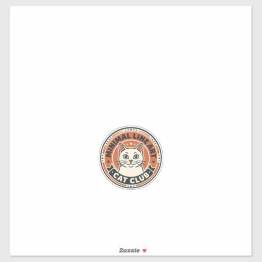 Minimale lijnkunst kat kattenliefhebber cadeau - M Sticker (Vel)