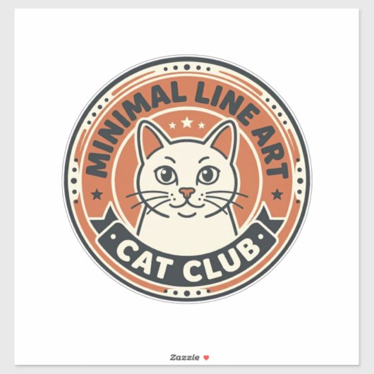 Minimale lijnkunst kat kattenliefhebber cadeau - M Sticker (Vel)