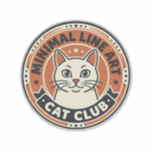 Minimale lijnkunst kat kattenliefhebber cadeau - M Sticker (Voorkant)