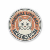 Minimale lijnkunst kat kattenliefhebber cadeau - M Sticker (Voorkant)