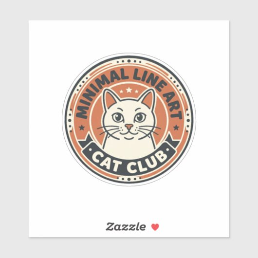 Minimale lijnkunst kat kattenliefhebber cadeau - M Sticker (Vel)