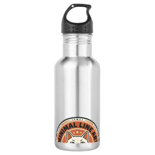 Minimale lijnkunst kat kattenliefhebber cadeau - M Waterfles