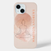 Minimale Lijnkunst Mediterende Vrouw Aquarel Case-Mate iPhone Case (Achterkant)