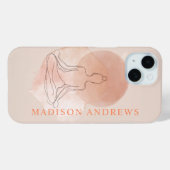 Minimale Lijnkunst Mediterende Vrouw Aquarel Case-Mate iPhone Case (Achterkant (horizontaal))
