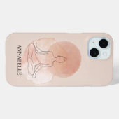 Minimale Lijnkunst Mediterende Vrouw Aquarel Case-Mate iPhone Case (Achterkant (horizontaal))