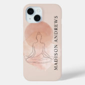 Minimale Lijnkunst Mediterende Vrouw Aquarel Case-Mate iPhone Case (Achterkant)