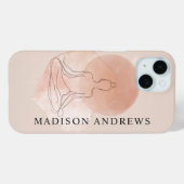 Minimale Lijnkunst Mediterende Vrouw Aquarel Case-Mate iPhone Case (Achterkant (horizontaal))