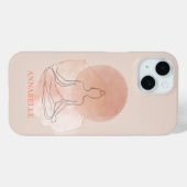 Minimale Lijnkunst Mediterende Vrouw Aquarel Case-Mate iPhone Case (Achterkant (horizontaal))