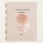 Minimale lijnkunst Mediterende Vrouw Planner (Voorkant)