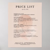 Minimale Lijnkunst Vrouw Meditatie Salon Prijslijs Poster (Voorkant)