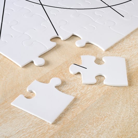 Minimale lijnkunst - zwart-wit legpuzzel (Zijkant)