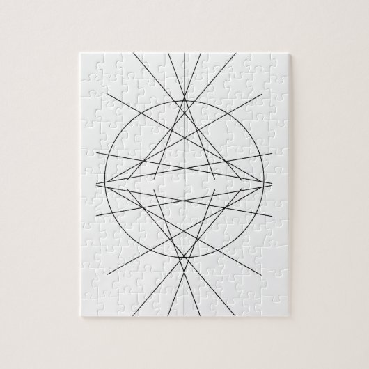 Minimale lijnkunst - zwart-wit legpuzzel (Verticaal)