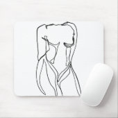 minimale lijntekening van het lichaam van de vrouw muismat (Met muis)