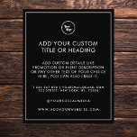 Minimale Lijst Border Custom Business Logo Black Flyer<br><div class="desc">Deze moderne,  minimalistische flyer zou geweldig zijn voor uw zakelijke/promotionele behoeften. Voeg je eigen gegevens eenvoudig toe door op de optie 'personaliseren' te klikken.</div>