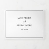 Minimale Lijst bruiloft foto met RSVP en details Drieluik Uitnodiging (Cover)