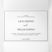 Minimale Lijst bruiloft foto met RSVP en details Drieluik Uitnodiging (Binnenkant midden)