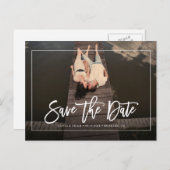 Minimale Lijst Foto bruiloft Opslaan Datum Aankondigingskaart (Voorkant / Achterkant)