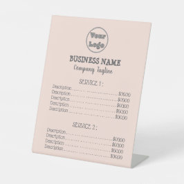 Minimale lijst met topprijzen voetafdruk  reclamebord met voetstuk