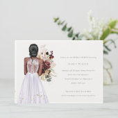 Minimale Lila bruiloft Gwn Vrijgezellenfeest Uitno Bedankkaart (Staand voorkant)