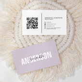 Minimale Lila Lavender QR-code Modern Visitekaartje