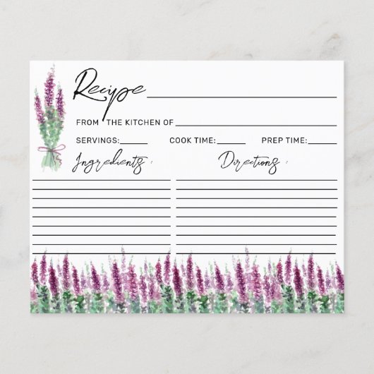 Minimale lila lavender Recipe Request (Voorkant)