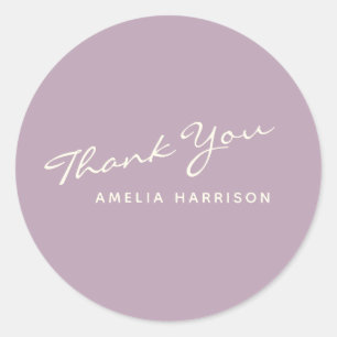 Minimale Lila naam voor moderne kalligrafie Hartel Ronde Sticker