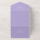 Minimale Lila QR-code Modern Wedding All In One Uitnodiging (Buitenkant)