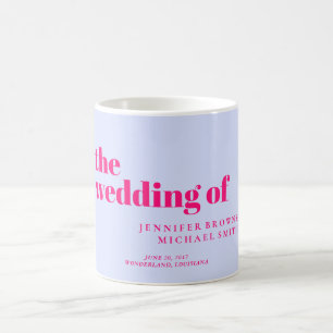 Minimale Lila Roze Swash Bruiloft Koffiemok