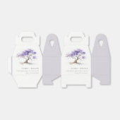 Minimale Lila Waterverf Jacaranda Tree Wedding Bedankdoosjes (Uitgevouwen)