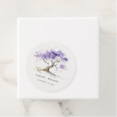 Minimale Lila Waterverf Jacaranda Tree Wedding Bedankjes Labels (In situ)