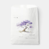 Minimale Lila Waterverf Jacaranda Tree Wedding Bedankzakje (Voorkant)