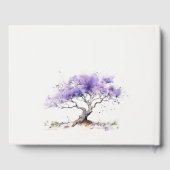 Minimale Lila Waterverf Jacaranda Tree Wedding Gastenboek (Achterkant)