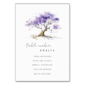 Minimale Lila Waterverf Jacaranda Tree Wedding Kaart (Voorkant)