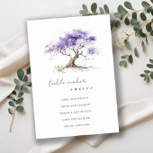 Minimale Lila Waterverf Jacaranda Tree Wedding Kaart