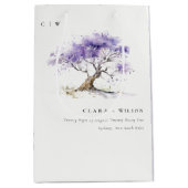 Minimale Lila Waterverf Jacaranda Tree Wedding Medium Cadeauzakje (Voorkant)