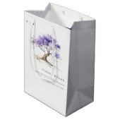 Minimale Lila Waterverf Jacaranda Tree Wedding Medium Cadeauzakje (Achterkant Gekanteld)