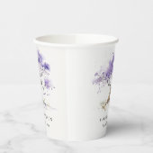 Minimale Lila Waterverf Jacaranda Tree Wedding Papieren Bekers (Links)
