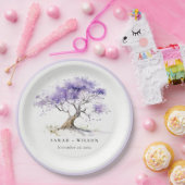 Minimale Lila Waterverf Jacaranda Tree Wedding Papieren Bordje (Feest)