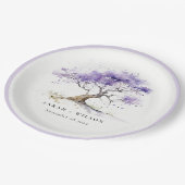Minimale Lila Waterverf Jacaranda Tree Wedding Papieren Bordje (Gekanteld)