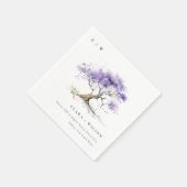Minimale Lila Waterverf Jacaranda Tree Wedding Servet (Hoek)